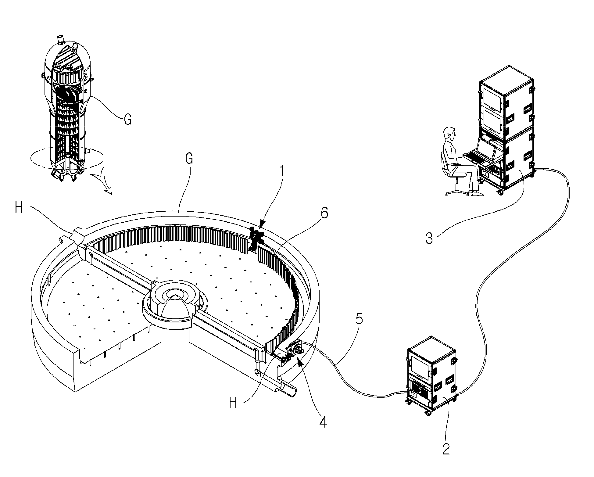 Apparatus for visually inspecting and removing foreign substance from gap of heat tube bundle in upper part of tube sheet of second side of steam generator