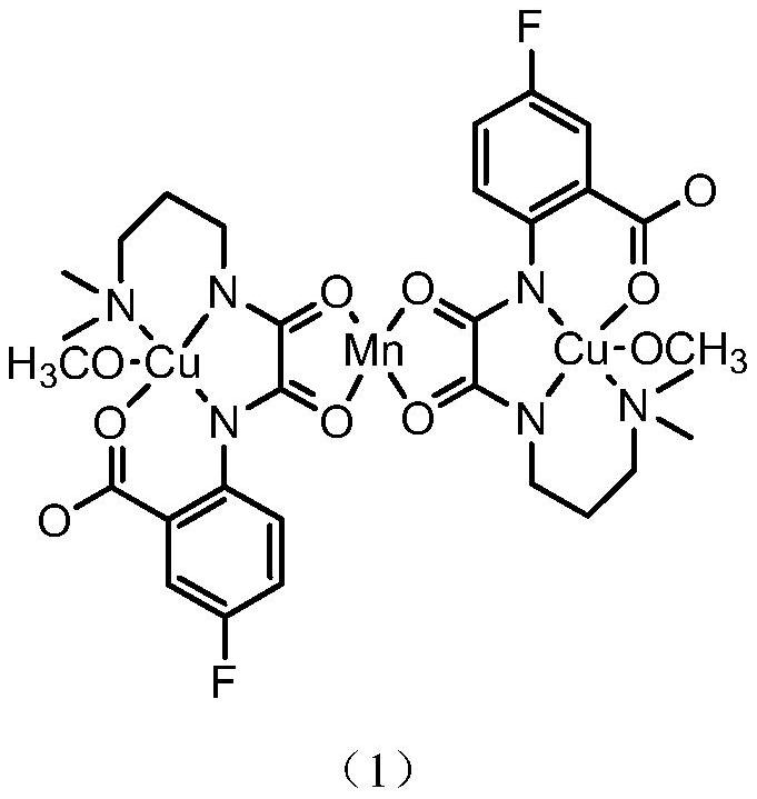 Preparation method and application of a kind of fluorine-containing oxamide homo/heteronuclear compound