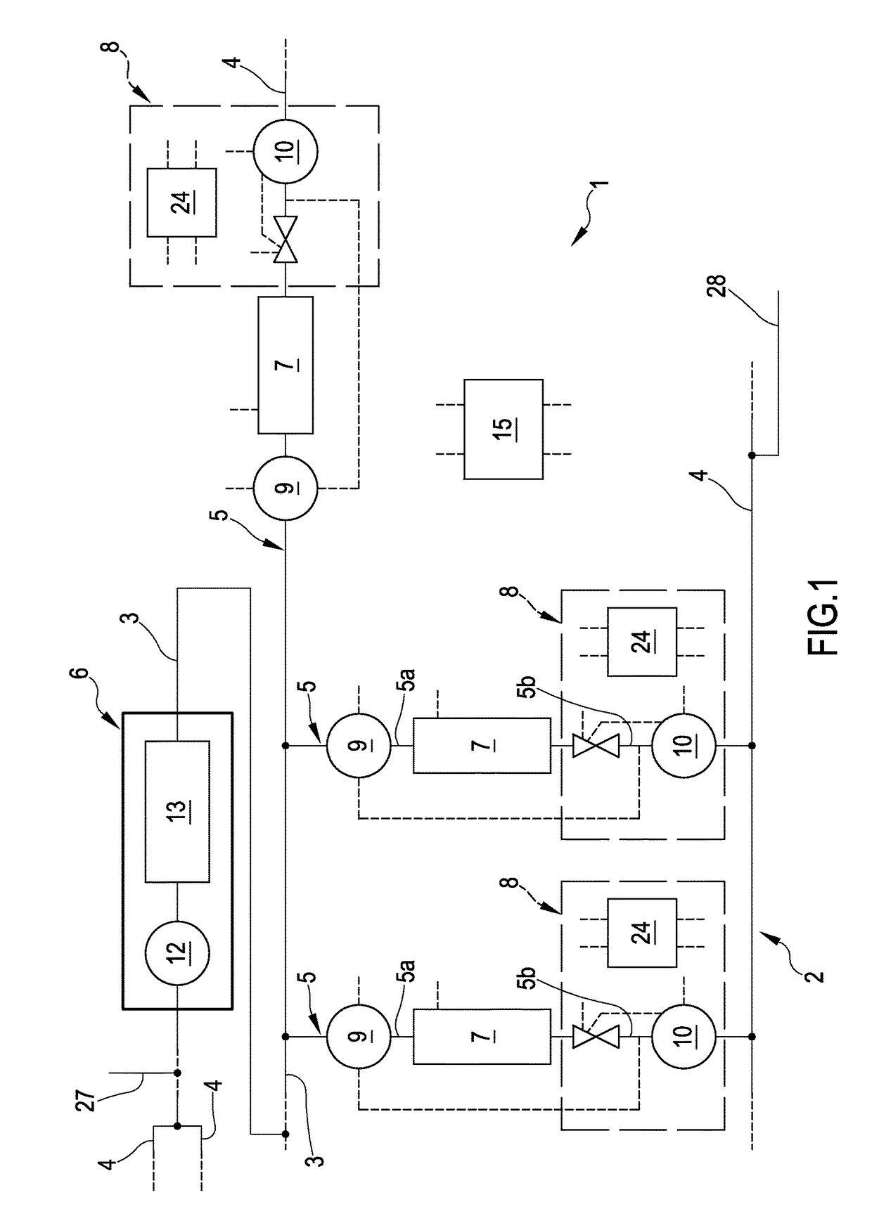 Conditioning and/or heating plant and process of controlling the same plant