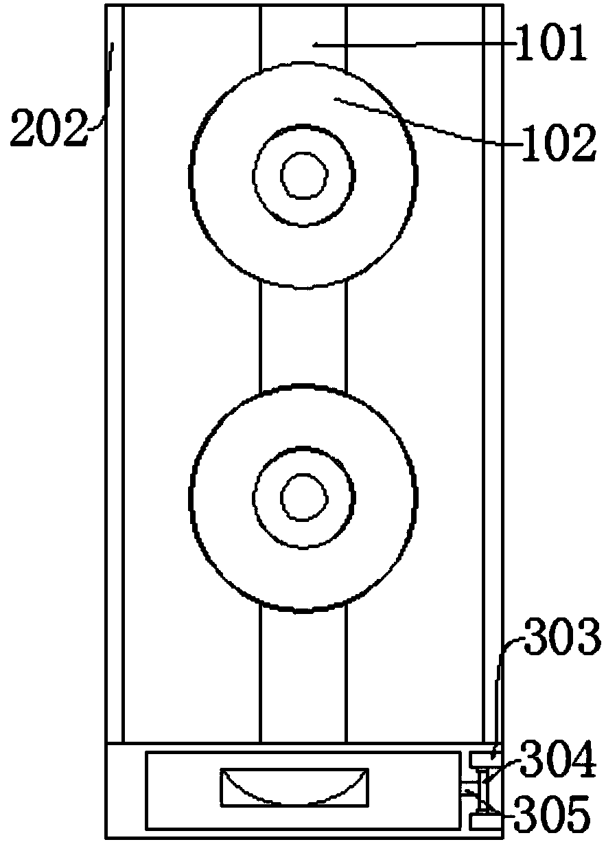 Loudspeaker box with dust preventing and clearing functions