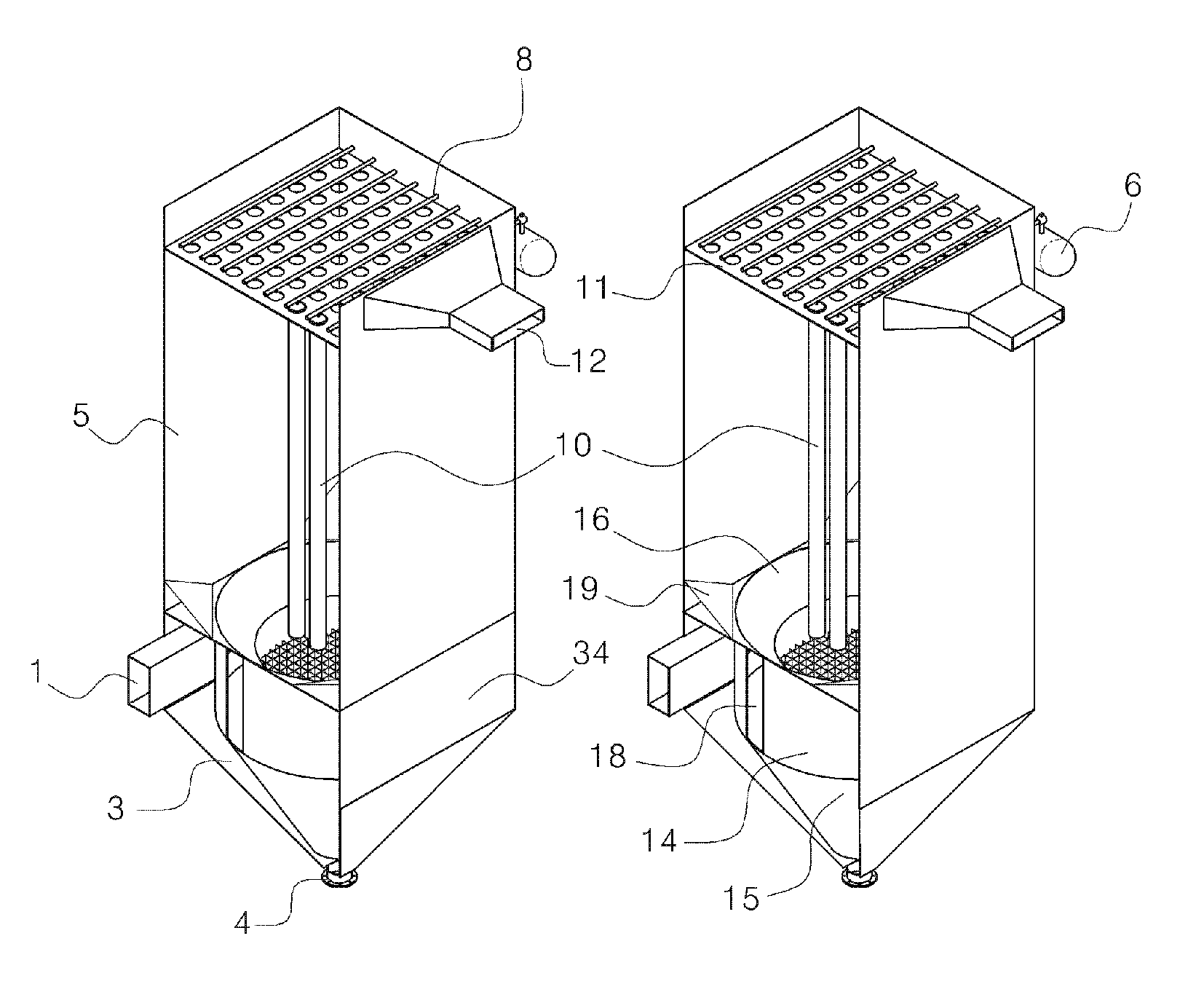 Modularized hybrid dust collector