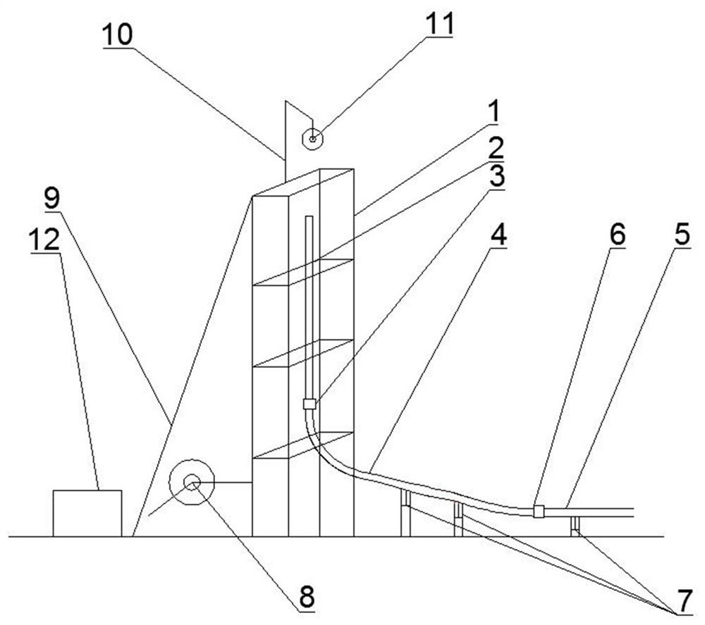 Visualized test device for trafficability of operation tool string in inclined shaft