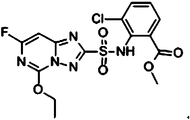 Weeding composition containing glufosinate-ammonium and cloransulam-methyl and application of weeding composition