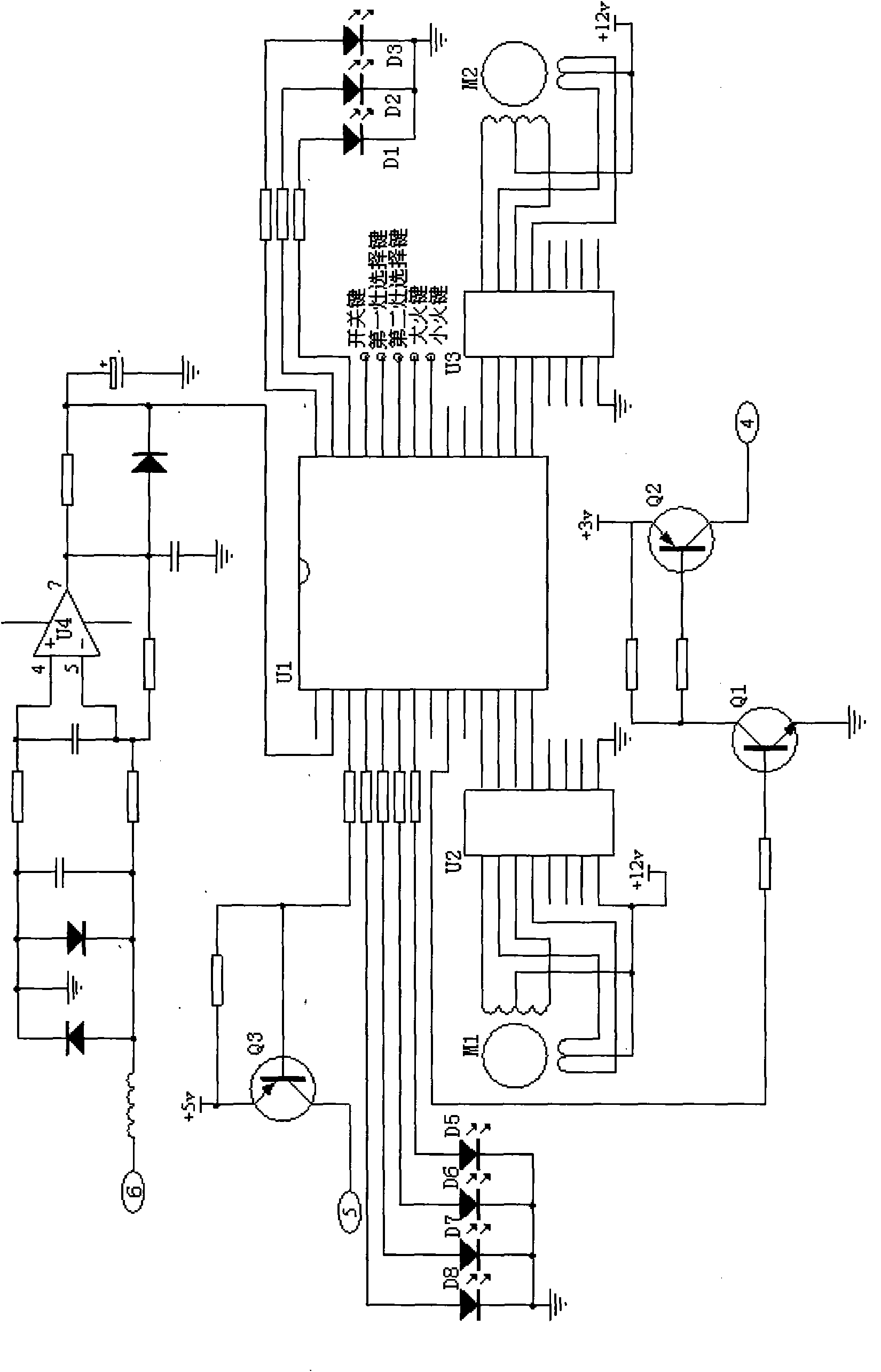 Touch key type gas stove control device