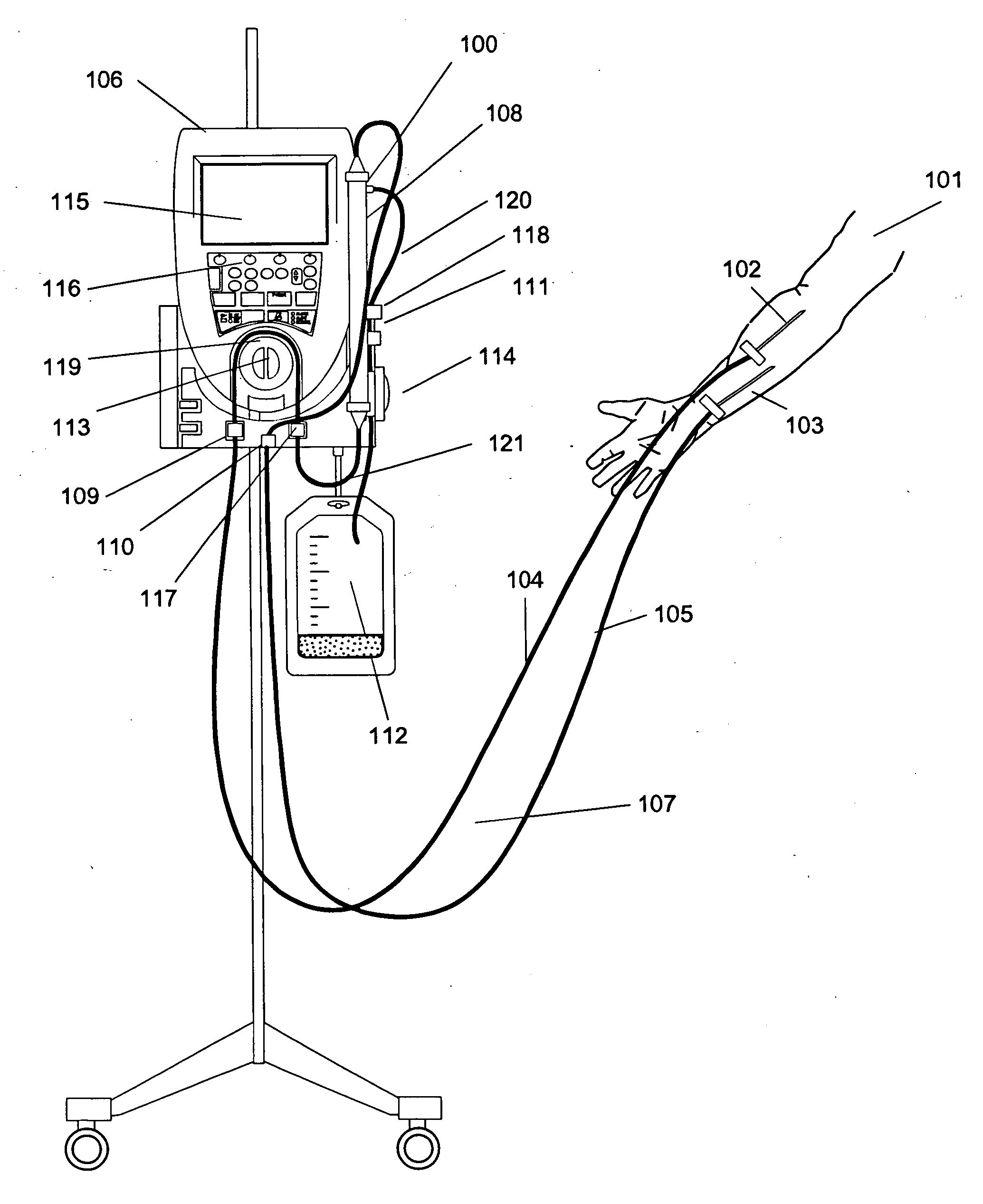 Method and apparatus for blood withdrawal and infusion using a pressure controller