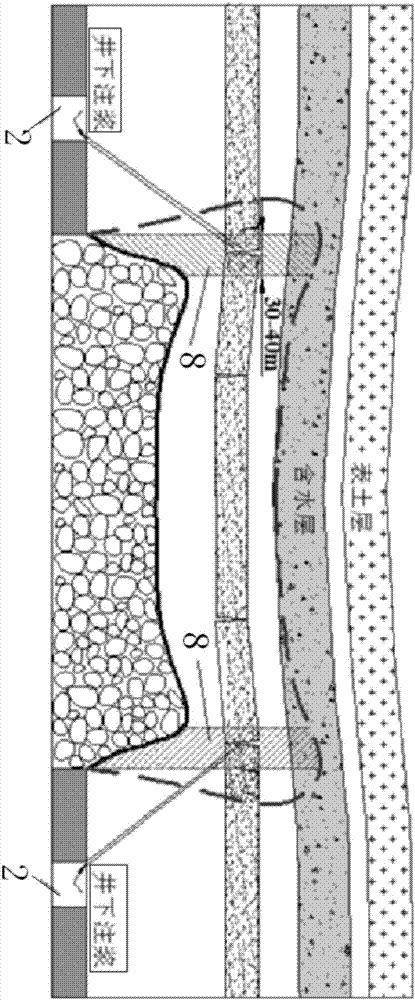 Flooding damage control method for water-diversion fracture main channels of drill-hole-grouting plugged overburden rock