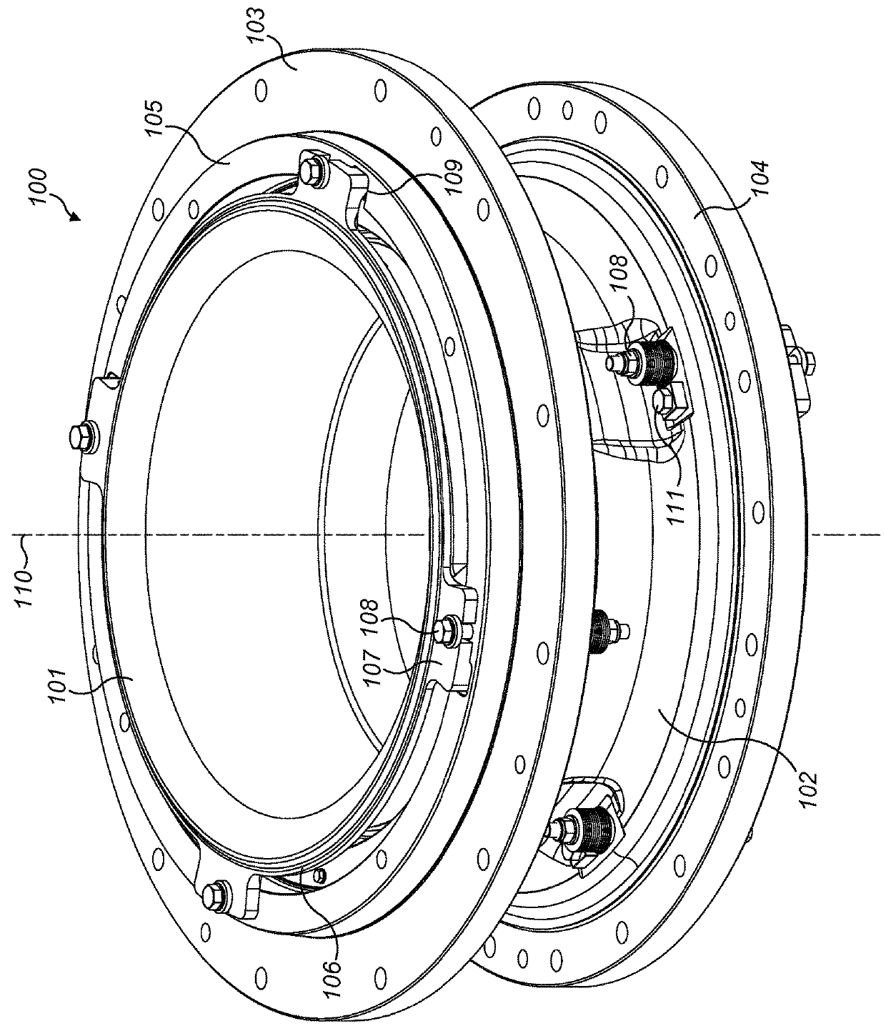 Crushing shell with rotational lock