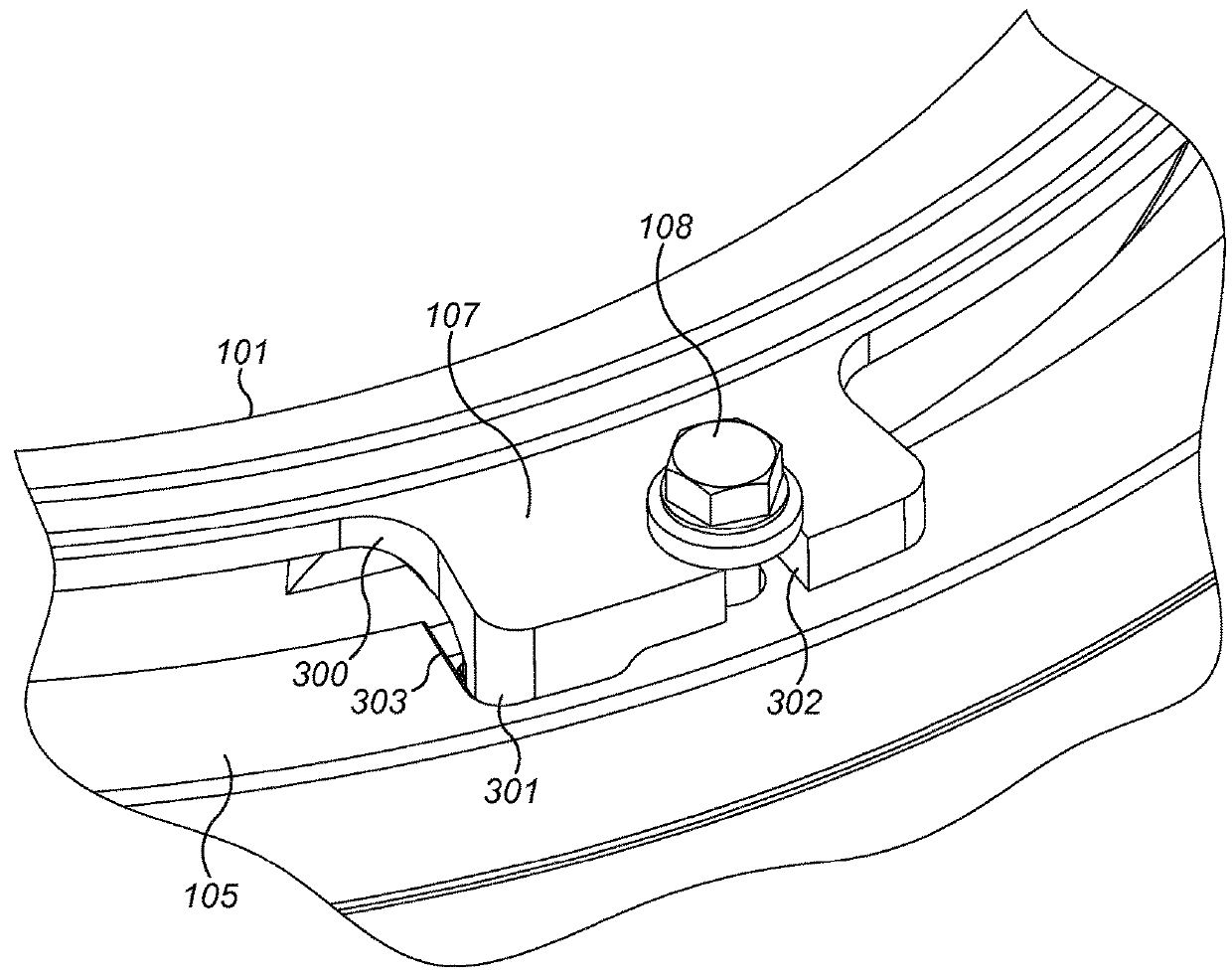 Crushing shell with rotational lock