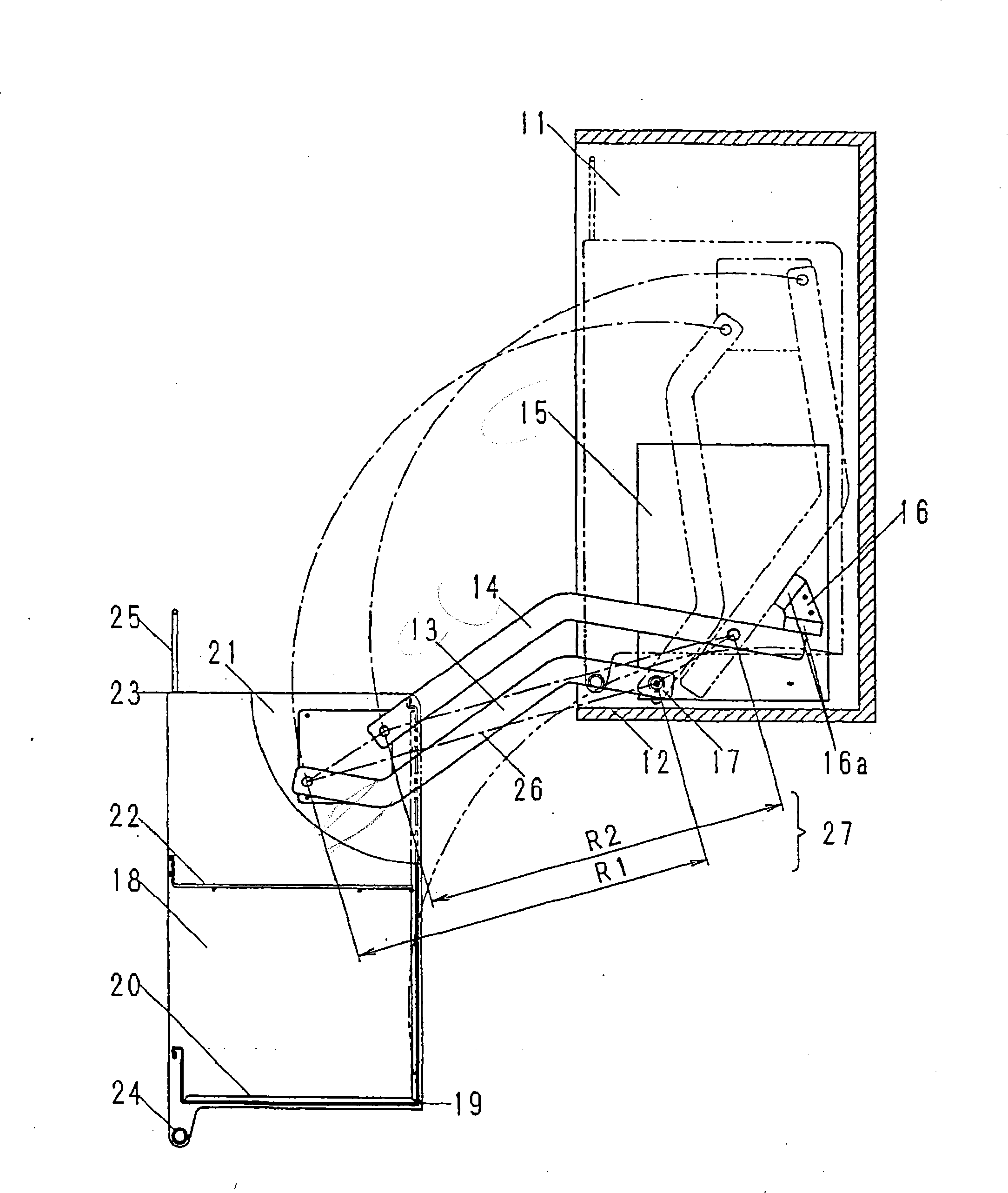 Liftable storage device