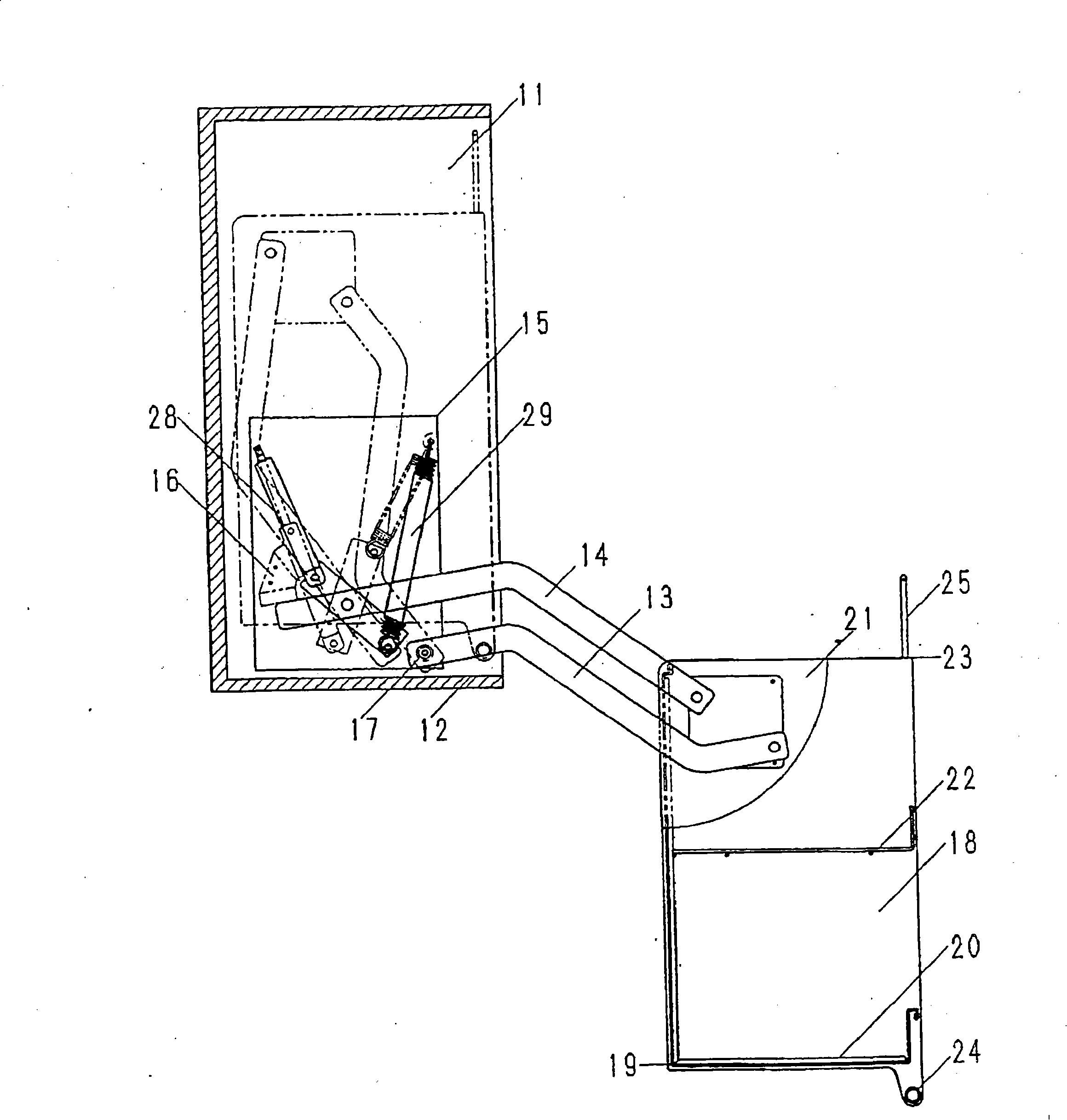 Liftable storage device