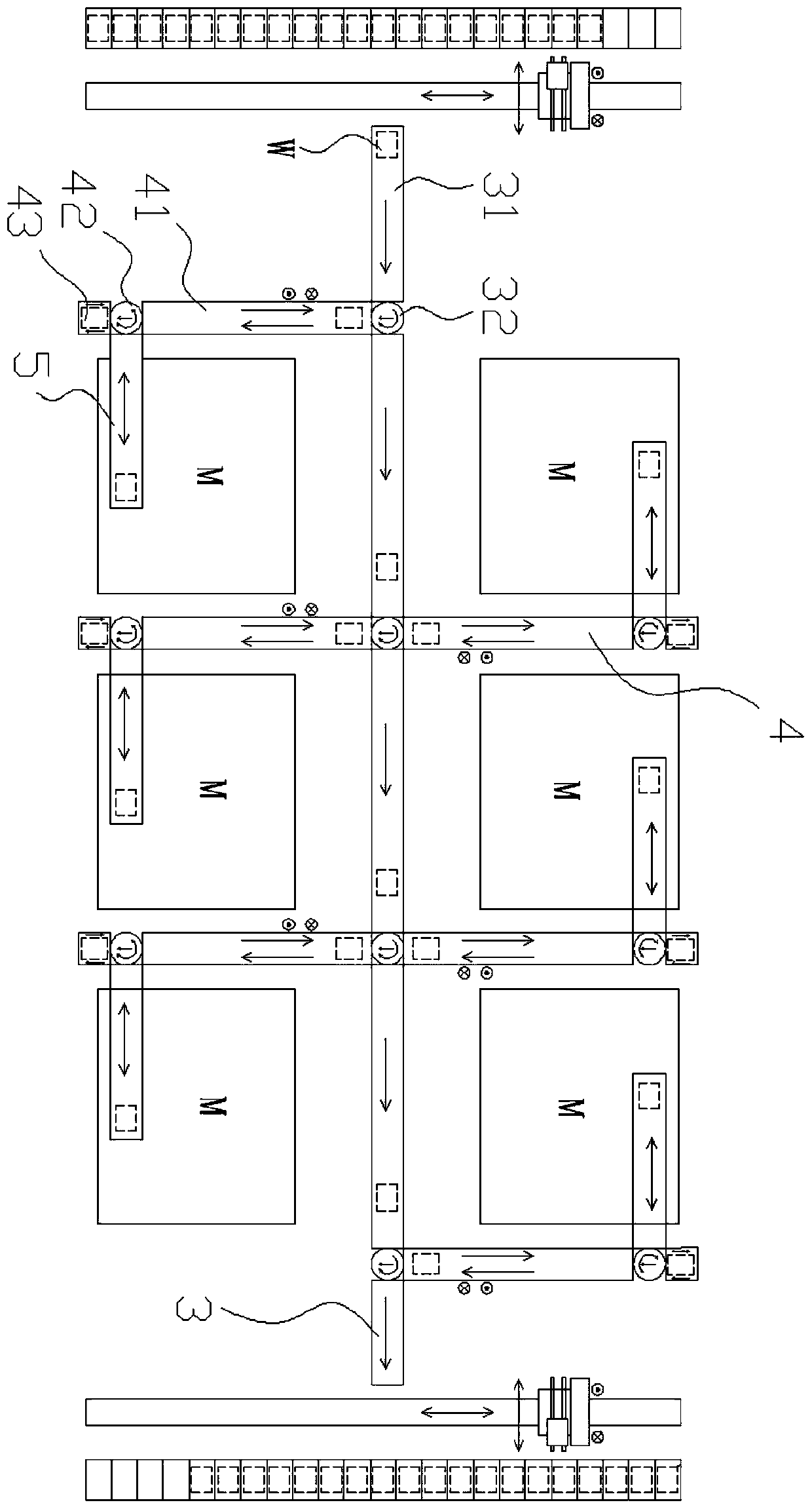 Workpiece flexible transfer system with buffer function