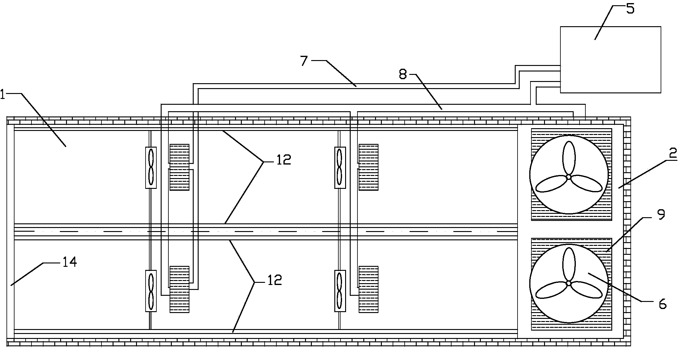 Large-capacity energy-saving environment-friendly bulk curing barn