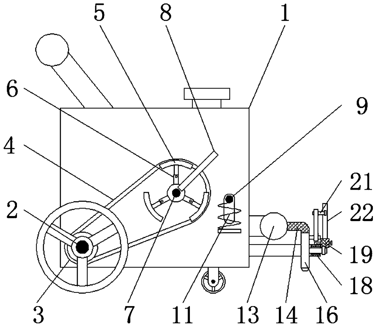 Fixed-distance self-propelled fertilizer distributor with adjustable fertilizing distance