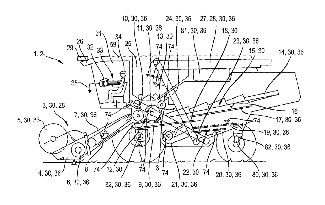 Surroundings detection device for agricultural work machines