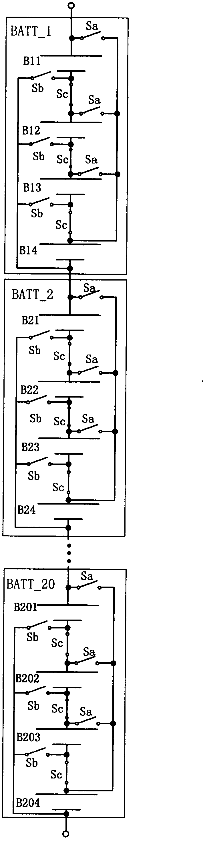 Charging-discharging control circuit of vehicular power battery pack