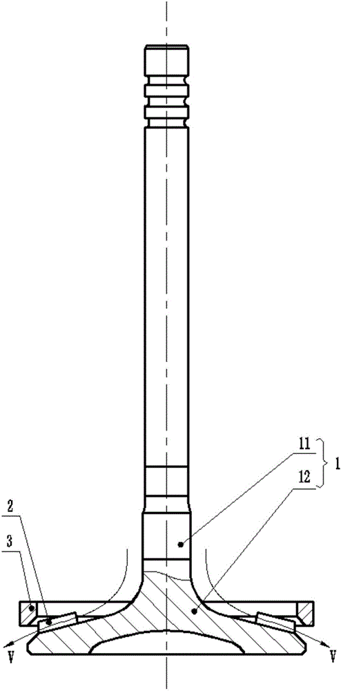 Air inlet valve capable of producing inlet air swirls and provided with spiral groove, and internal combustion engine