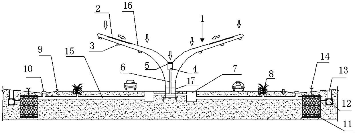 Sponge city construction based road rainwater collection and drainage system