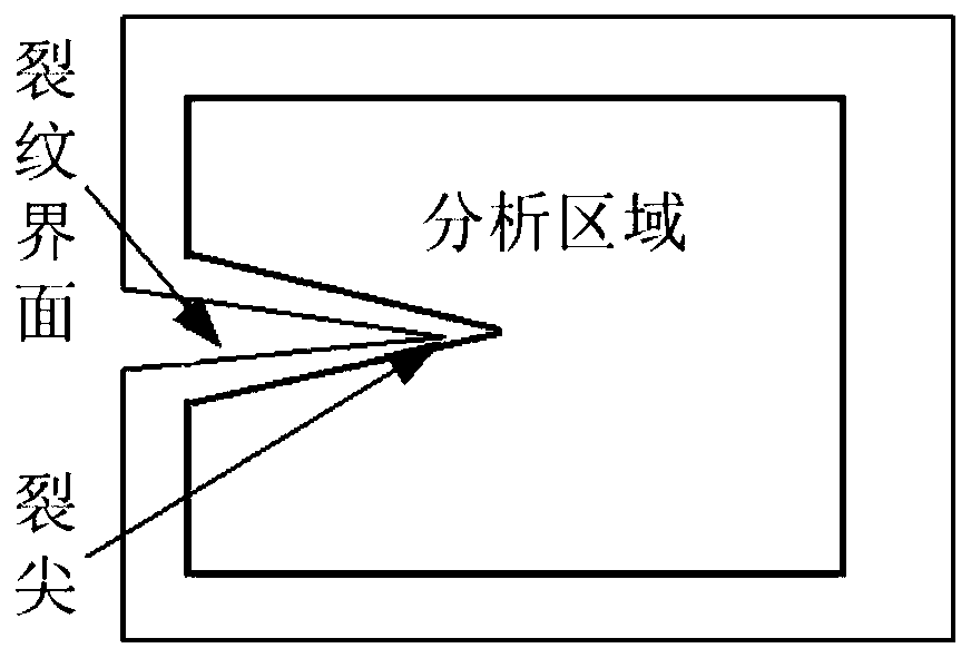 Crack near-field deformation analysis area determination method based on level set method