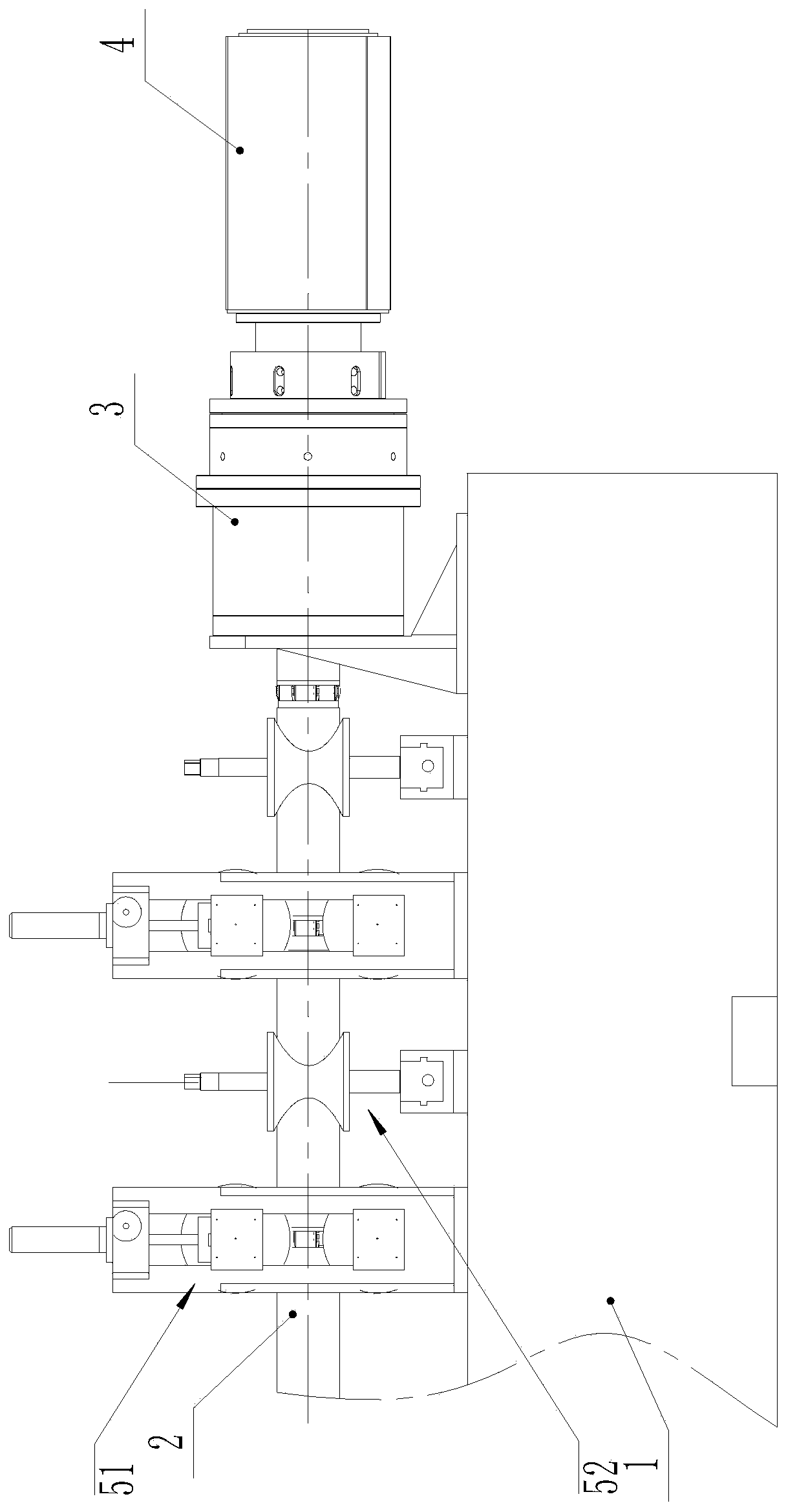 Forming device of hole net steel skeleton reinforced composite pipe