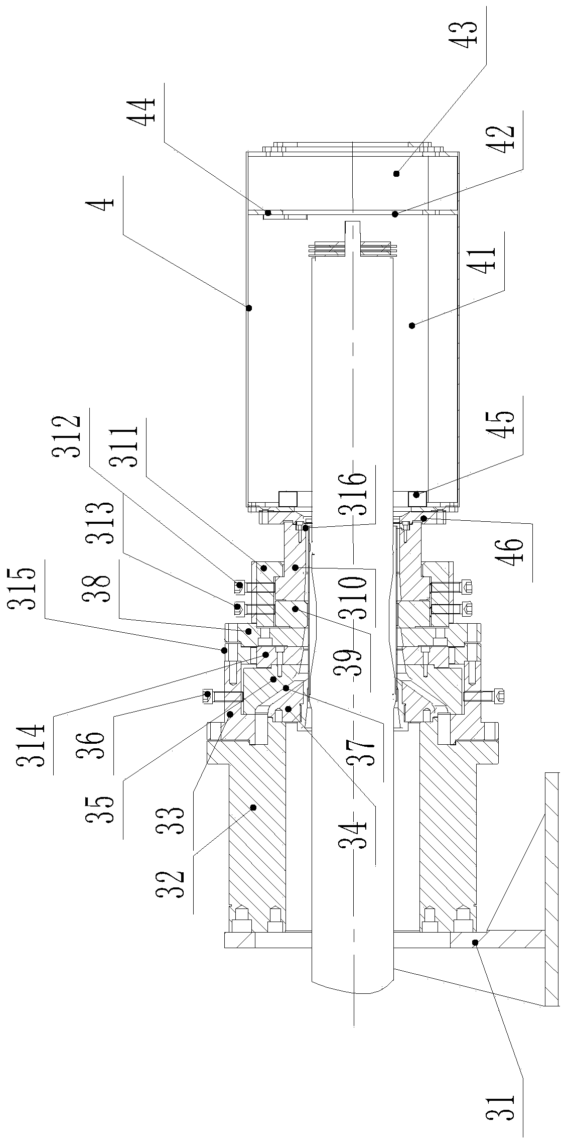 Forming device of hole net steel skeleton reinforced composite pipe