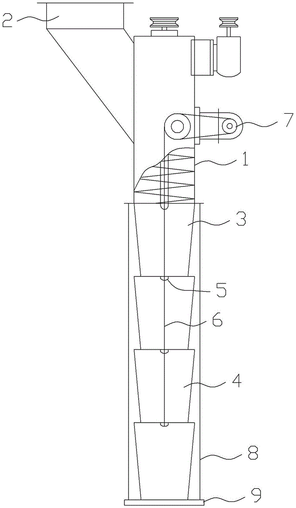 Dust discharging device achieving dust eliminating through telescopic pipe