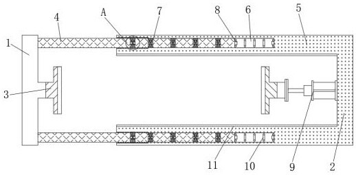 A film stretching machine with length adjustment mechanism