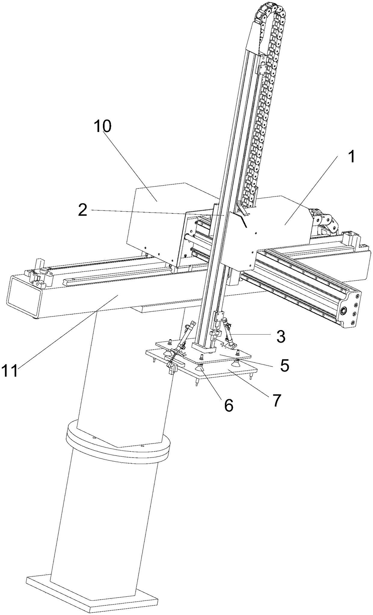 An automatic fixture upper cover device for automatic production of circuit boards