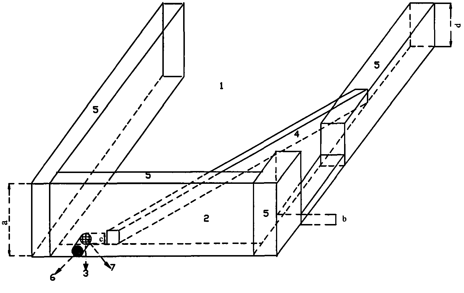 Sewage and flood flow distributing system for ecologically purifying domestic sewage