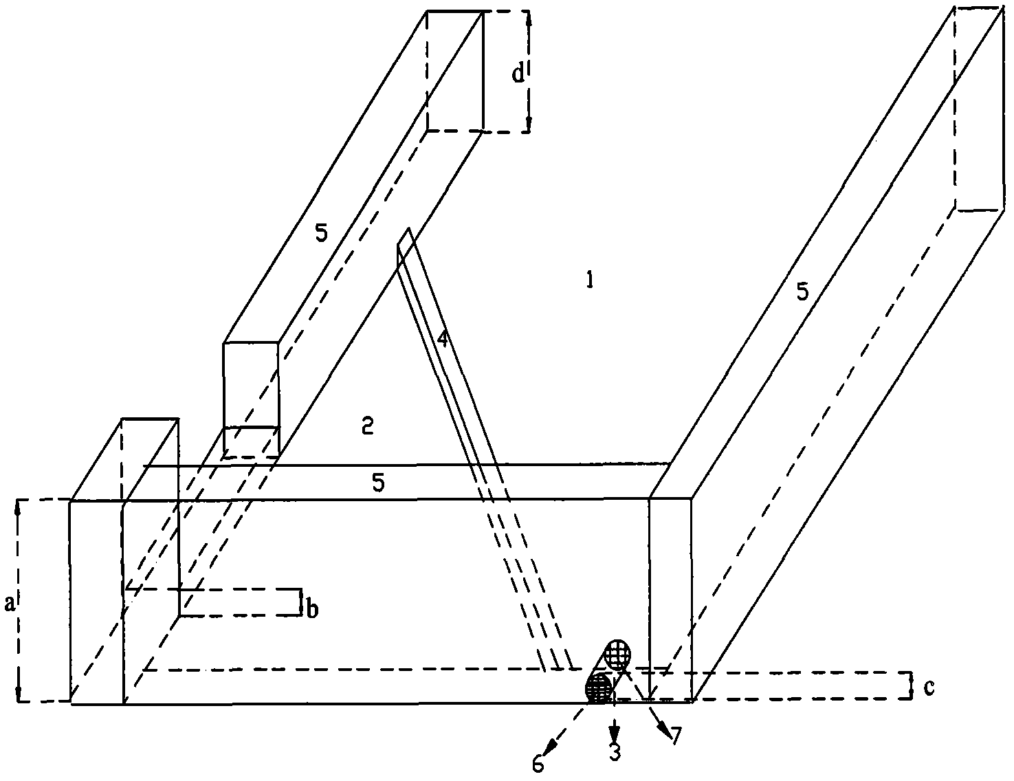 Sewage and flood flow distributing system for ecologically purifying domestic sewage