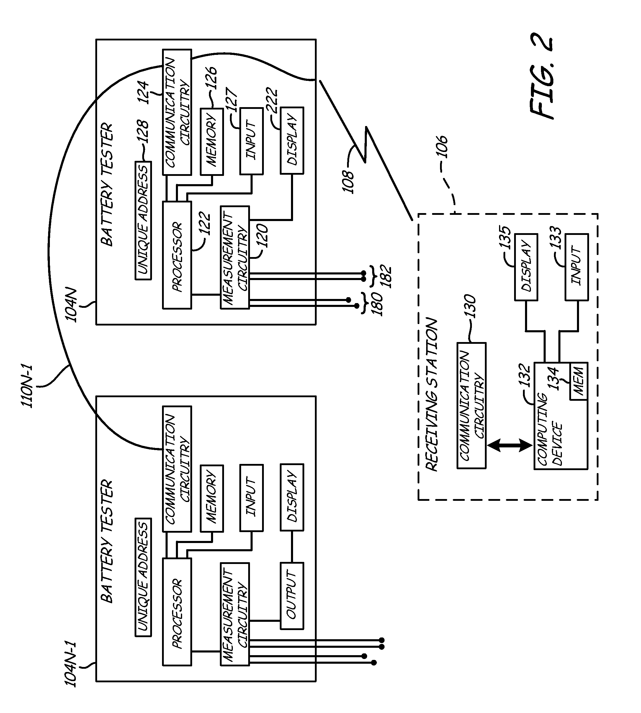 Monitor for front terminal batteries