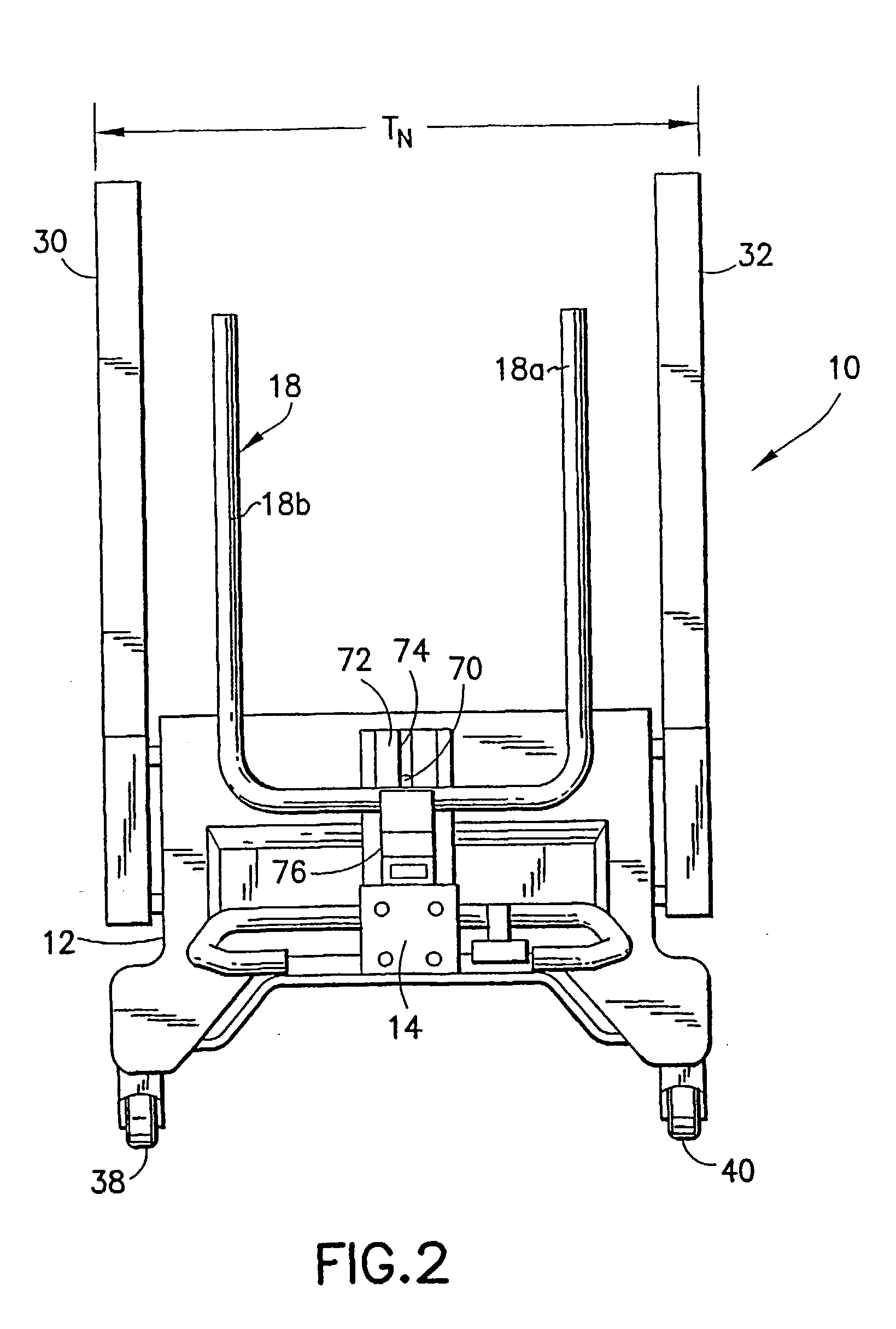 Variable straddle transporter lift with programmable height positions