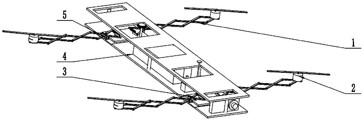 Device for arm folding and turning of multi-rotorcraft