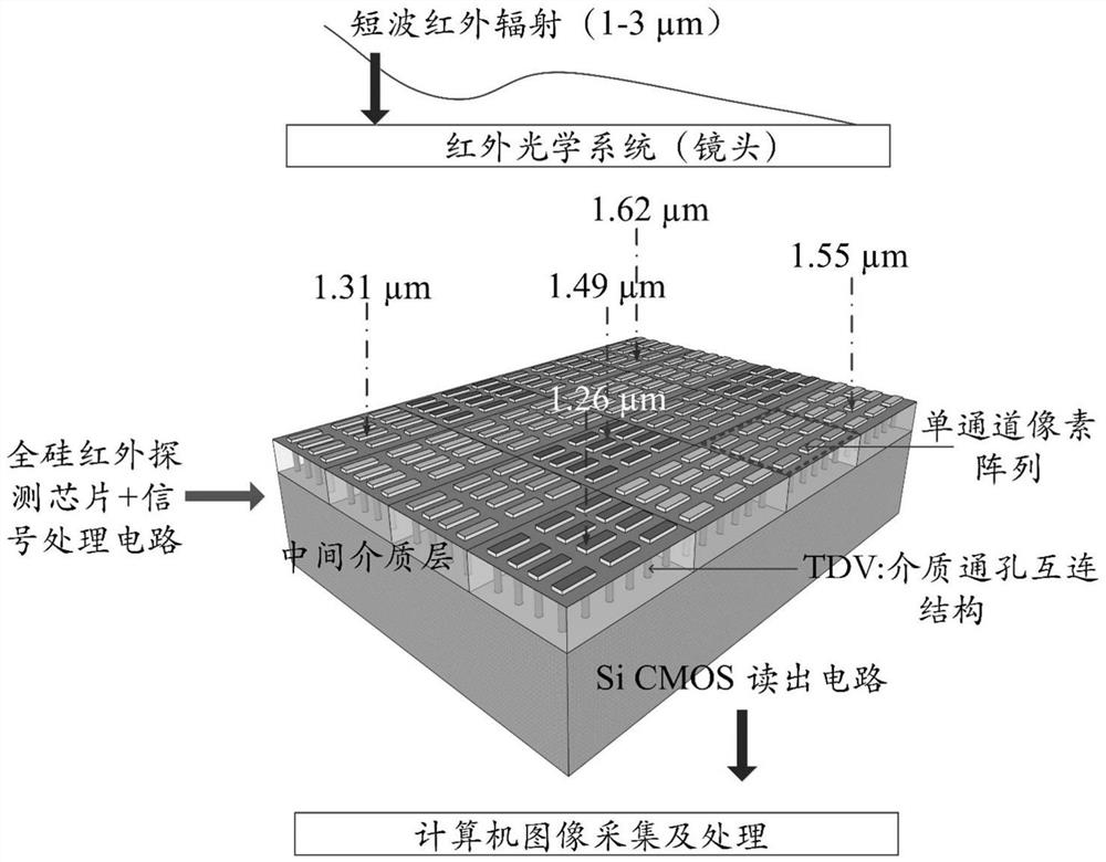 Fin type photovoltaic silicon-based plasmon hot carrier infrared detection chip and manufacturing method thereof