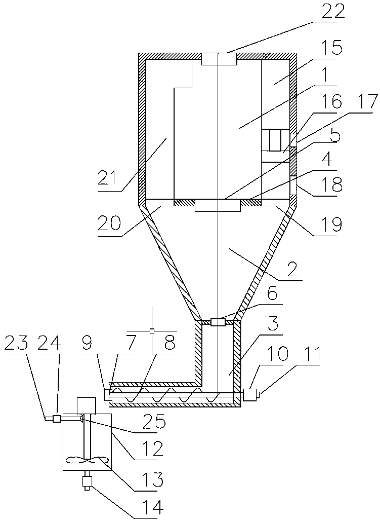 Low-dose scraper type metering feeding device for dyeing powder auxiliary agent