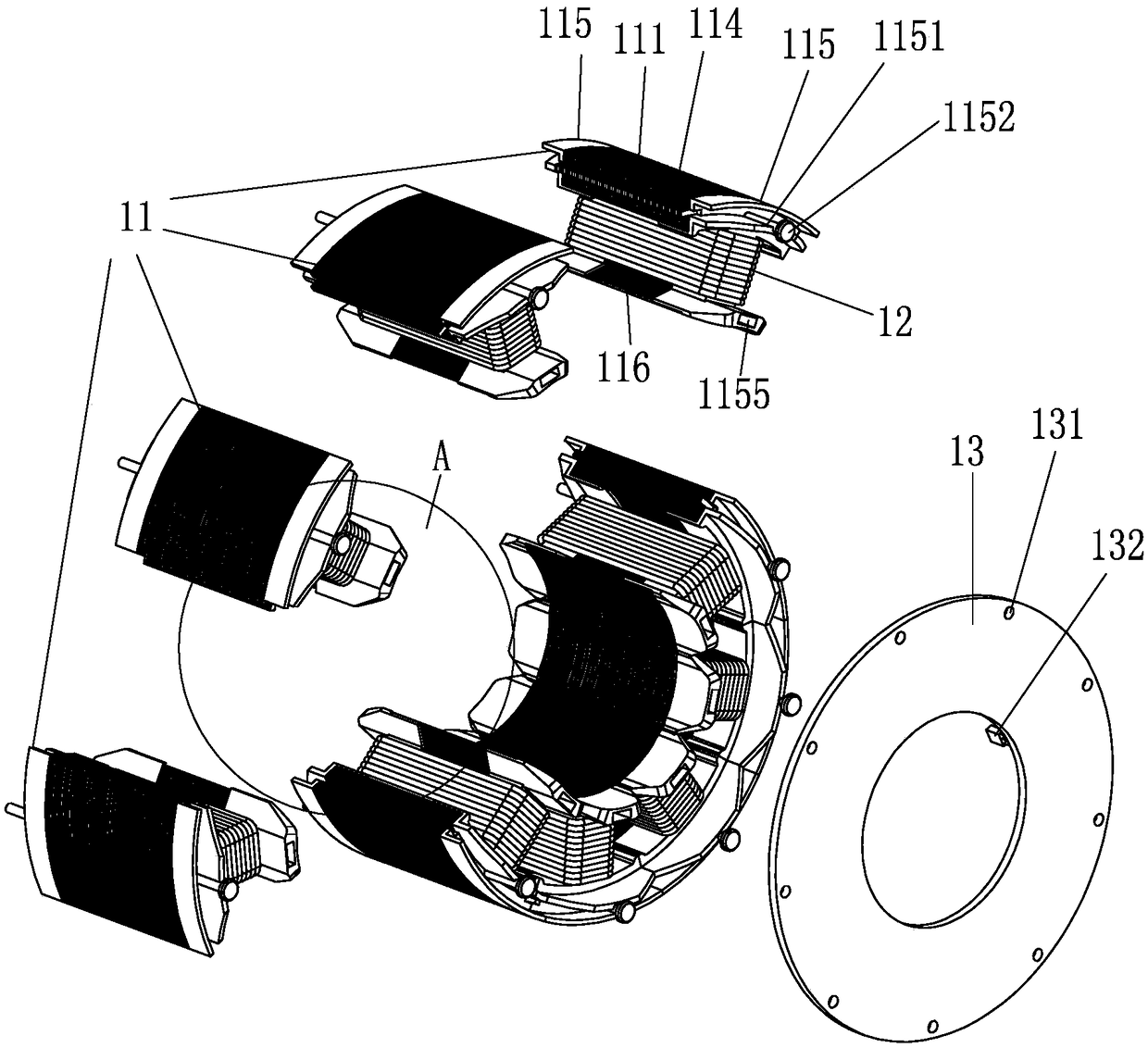 Motor stator and manufacturing method thereof, stator pieces of motor stator, sewing machine energy saving motor of motor stator and sewing machine of motor stator