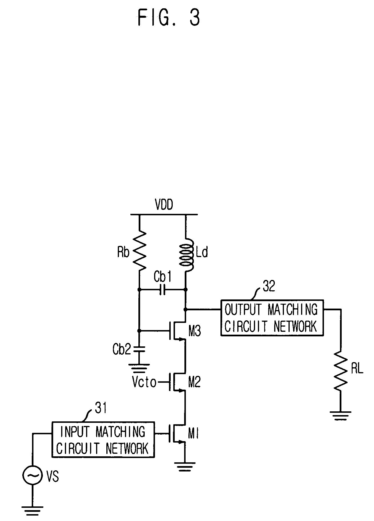 Triple cascode power amplifier of inner parallel configuration with dynamic gate bias technique