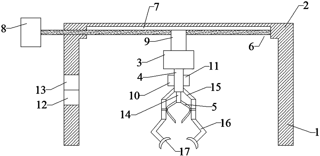 Mechanical automatic grabbing device