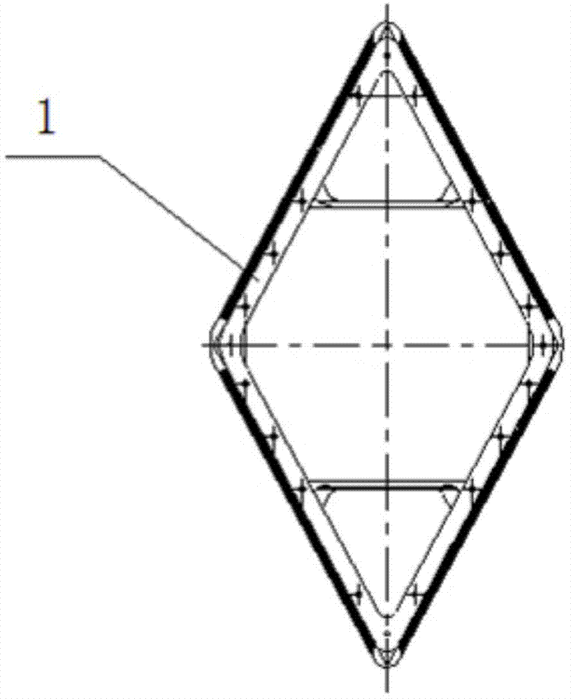 Machining method for large cast titanium alloy diamond-shaped cabin shell