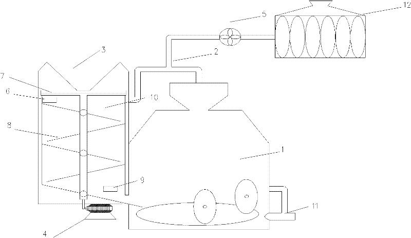 Vertical pulverizing and drying device