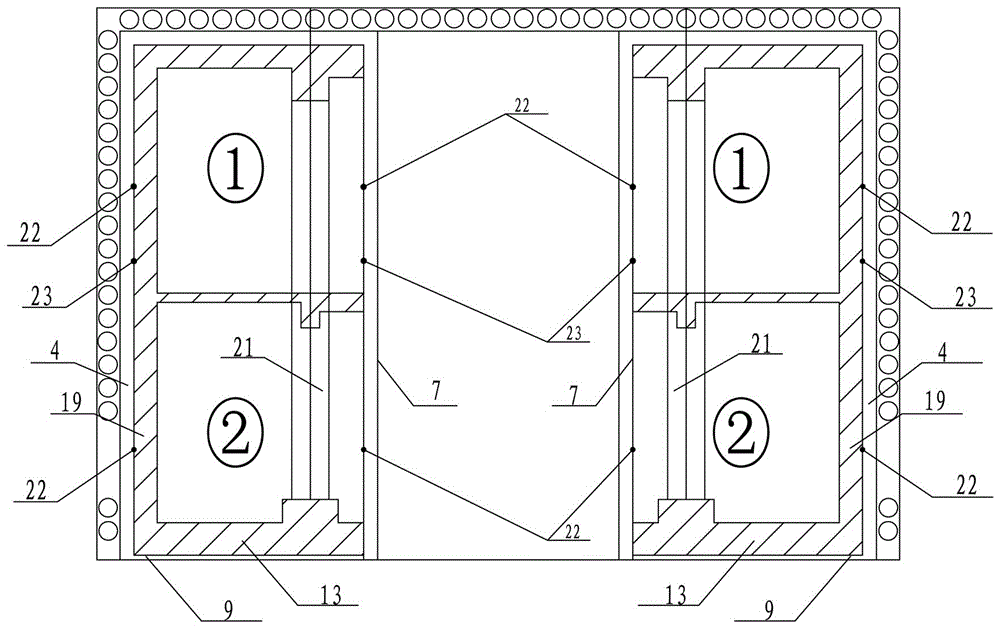 Ultra-shallow-buried rectangular large section four-step underground excavation construction method