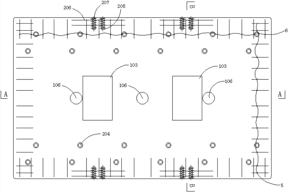 Frame rib-distributing structure for rail plate