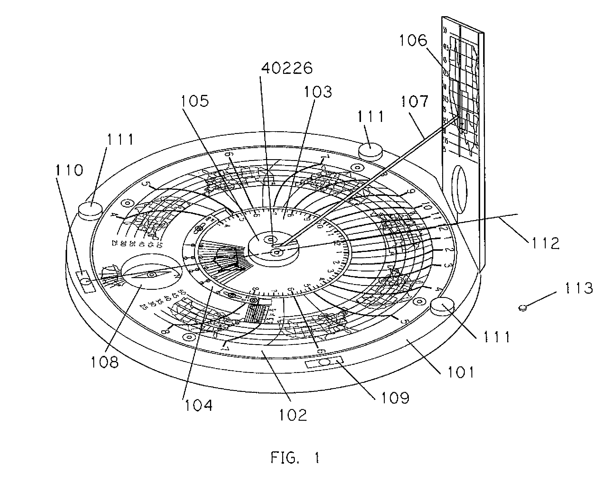 Sundial for telling solar time and clock time across a range of latitudes and longitudes