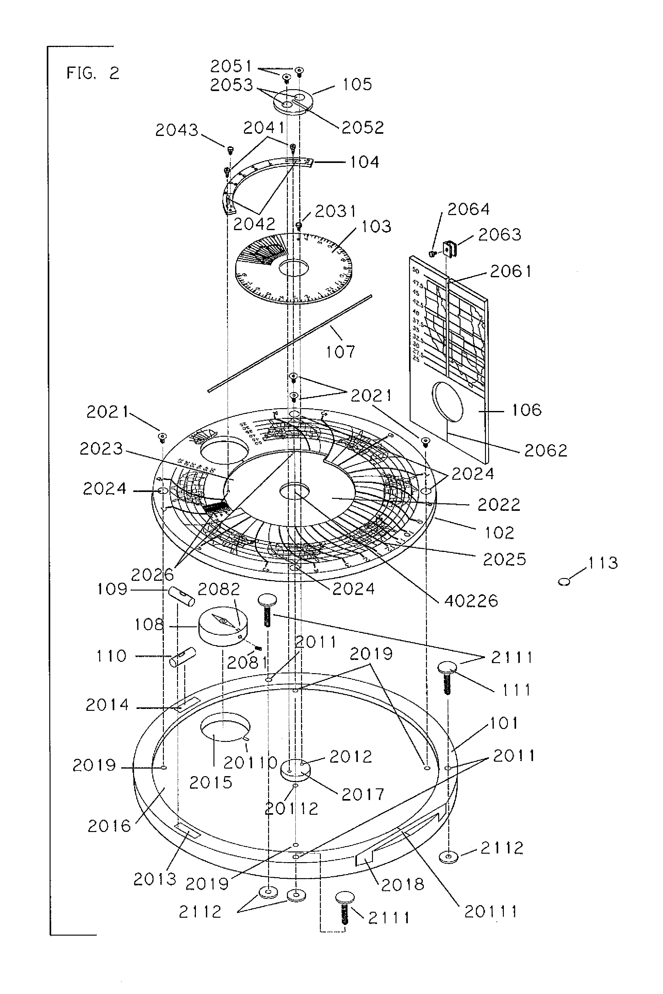 Sundial for telling solar time and clock time across a range of latitudes and longitudes