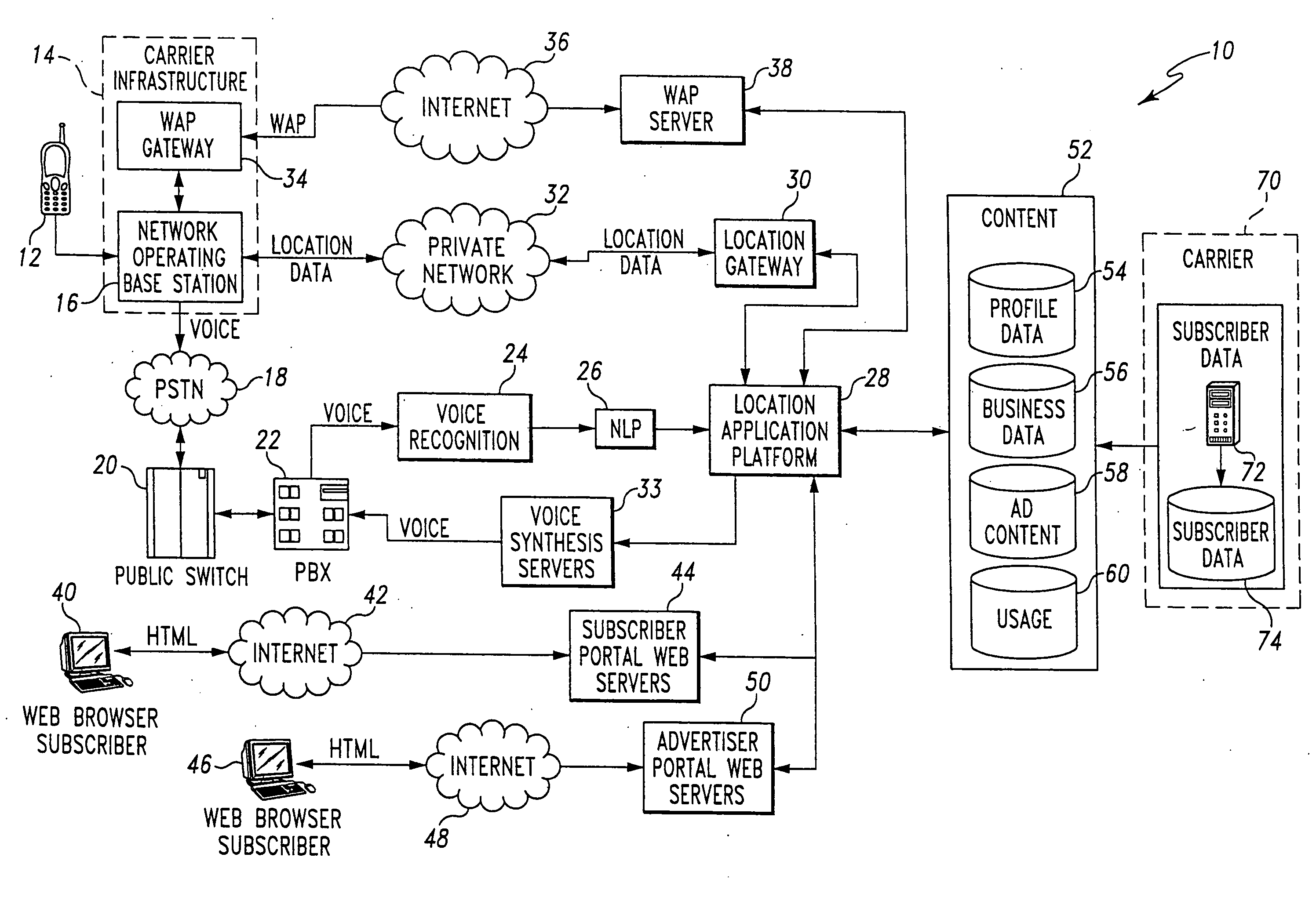 Method for passive mining of usage information in a location-based services system