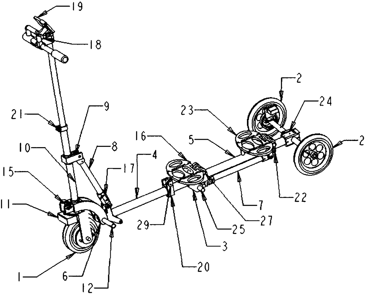 Multifunctional and multi-shape portable folding electric vehicle