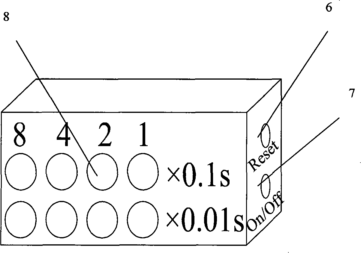 Experimental device for projectile motion study capable of displaying time in real time