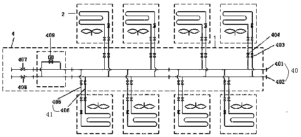 Chilled water air conditioning system for a modular data center