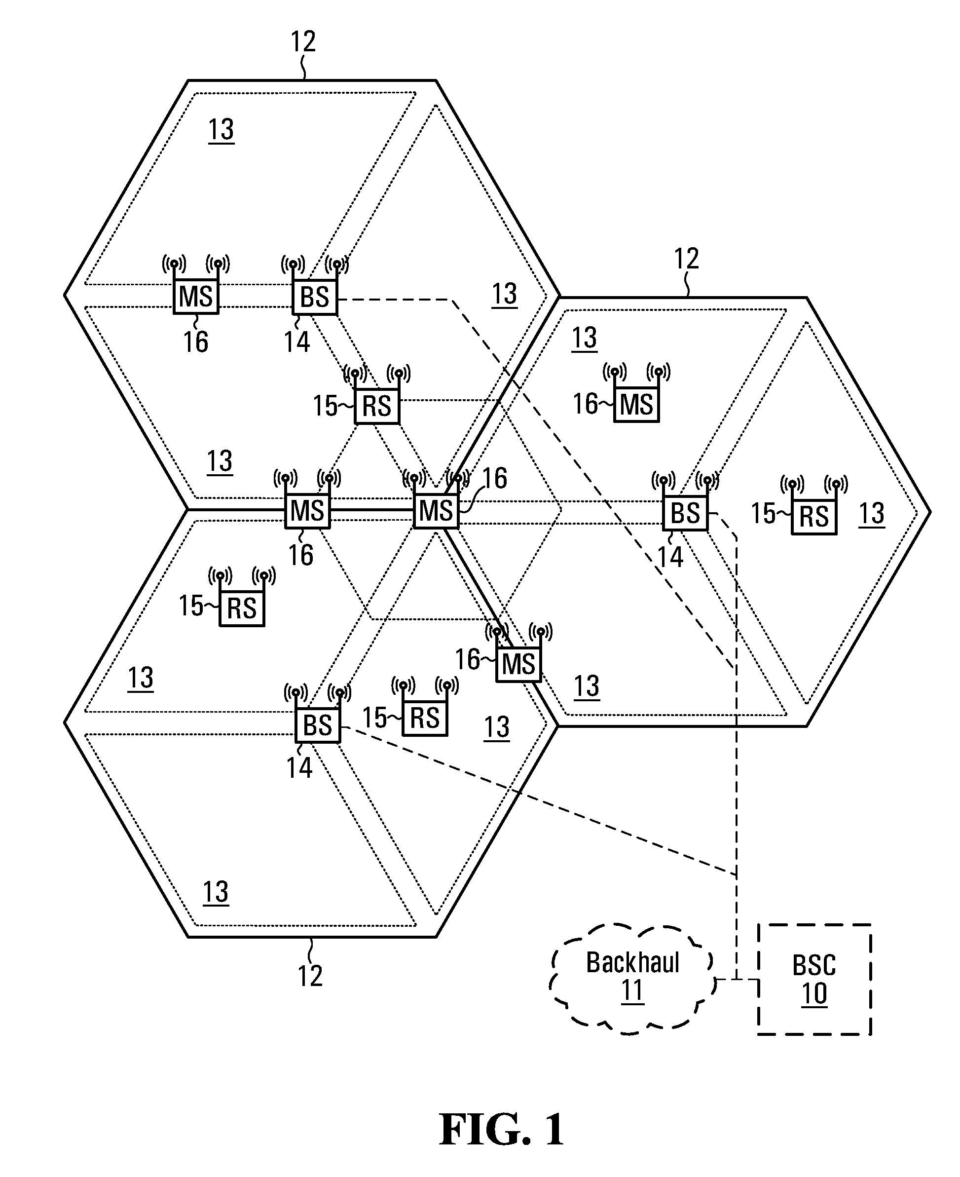 Optimizing downlink communications between a base station and a remote terminal by power sharing