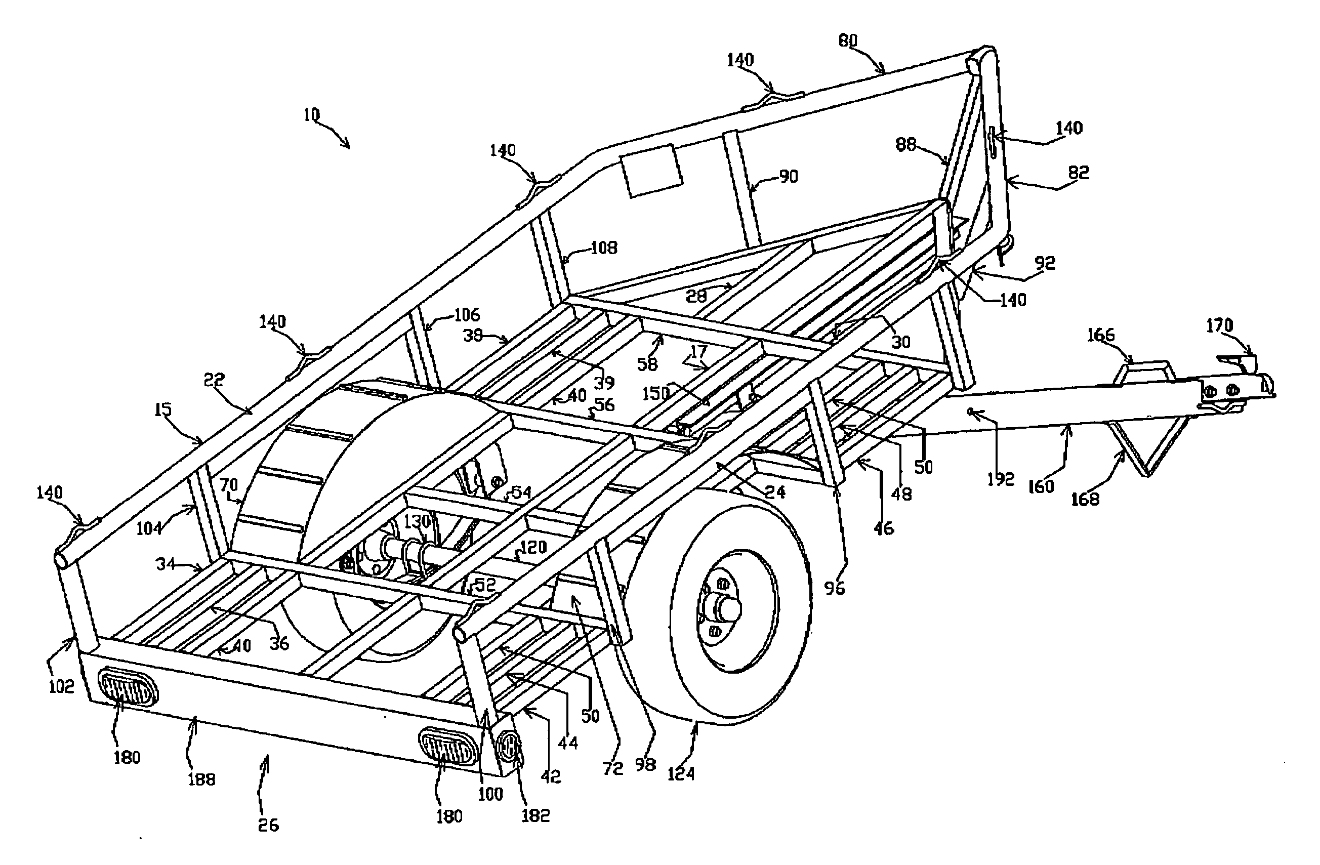 Trailer for off-road towing of vehicles