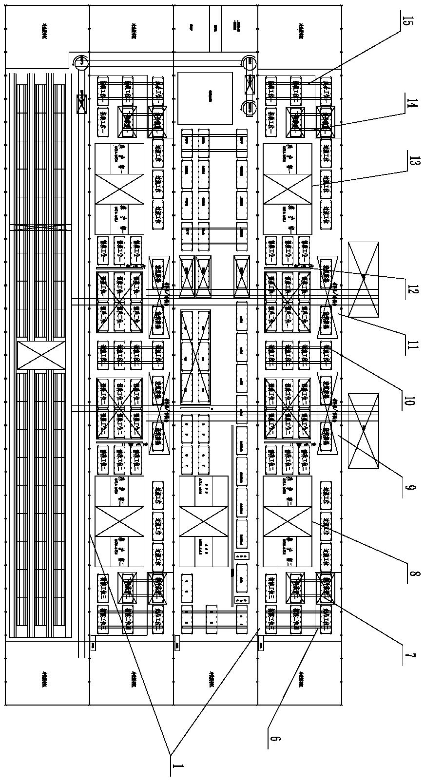 Double-layer machining line of concrete components and machining method of double-layer machining line